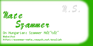 mate szammer business card